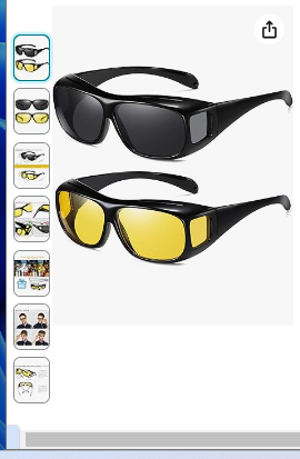 2Pcs Glasses Wrap Arounds Male